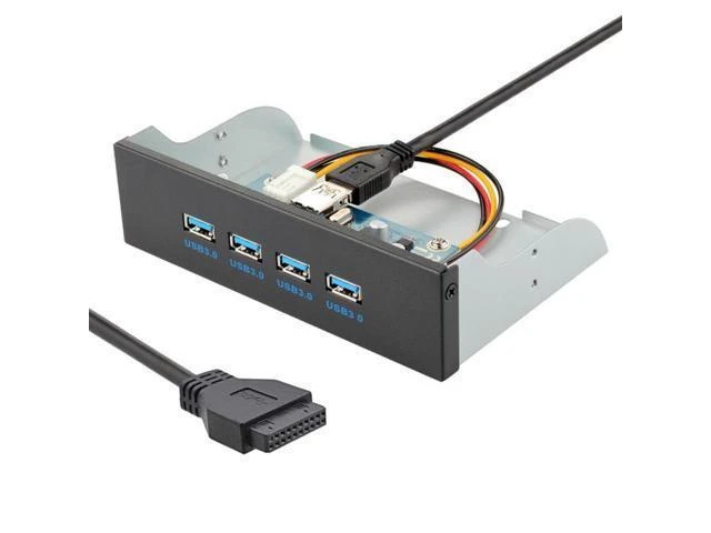 Alt view image 8 of 9 - Motherboard 20Pin Connector Cable for 5.25" CD-ROM Bay to USB 3.0 HUB 4 Ports Front Panel