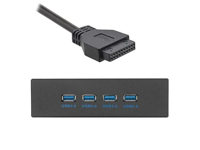 Alt view image 9 of 9 - Motherboard 20Pin Connector Cable for 5.25" CD-ROM Bay to USB 3.0 HUB 4 Ports Front Panel
