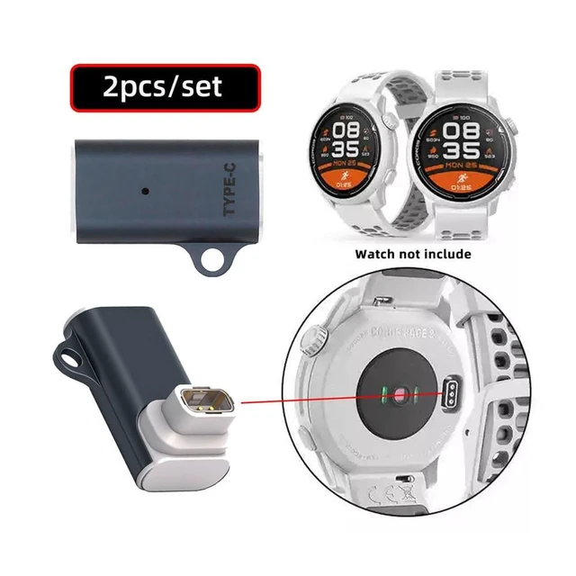Alt view image 14 of 14 - 2pcs/lot Connector Smart Watch Charging Adapter USB Type-C to 3-Pin Compatible with COROS Pace Pro