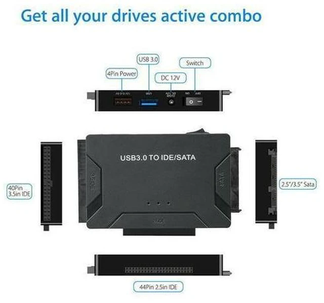 Alt view image 11 of 14 - USB 3.0 to Hard Drive Converter Cable USB 3.0 to IDE SATA Adapter 2.5" 3.5" SATA IDE SSD Hard Drive Disks Support 6TB USB 3.0 to IDE & SATA Converter External Hard Drive Adapter Kit 2.5"/3.5" Cable