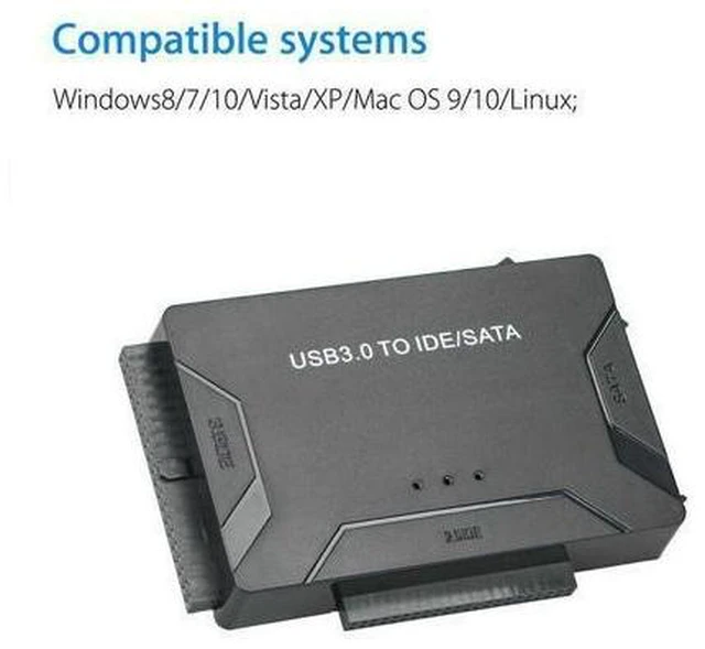 Alt view image 14 of 14 - USB 3.0 to Hard Drive Converter Cable USB 3.0 to IDE SATA Adapter 2.5" 3.5" SATA IDE SSD Hard Drive Disks Support 6TB USB 3.0 to IDE & SATA Converter External Hard Drive Adapter Kit 2.5"/3.5" Cable