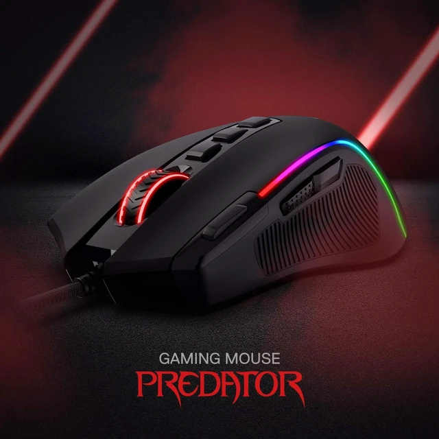 Alt view image 9 of 14 - M612 Predator RGB Gaming Mouse, 8000 DPI Wired Optical Mouse with 11 Programmable Buttons & 5 Backlit Modes, Software Supports DIY Keybinds Rapid Fire Button