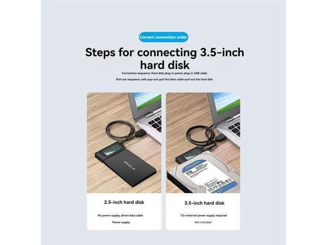 Alt view image 8 of 8 - Shuole USB C To SATA IDE Hard Disk Adapter Converter Cable For 3.5 2.5 Inch HDD/SSD SATA III Hard Drive Adapter For PC La