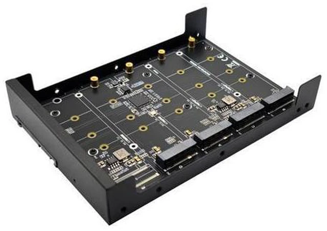 Alt view image 7 of 12 - Metal Case 4/5 Port B+M Key M.2 SATA SSD to 3.5" SATA3.0 6Gb JBOD Adapter Card With Enclosure Socket M2 NGFF to SATA Adapter Box