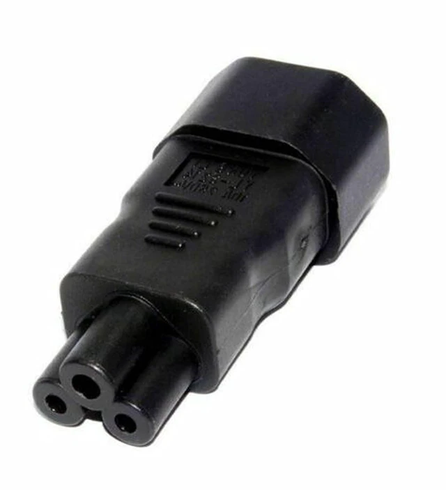 Alt view image 10 of 14 - IEC 320 Adapter 3 Poles Socket C14 to Cloverleaf Plug Micky C5 Straight Extension Power Adapter