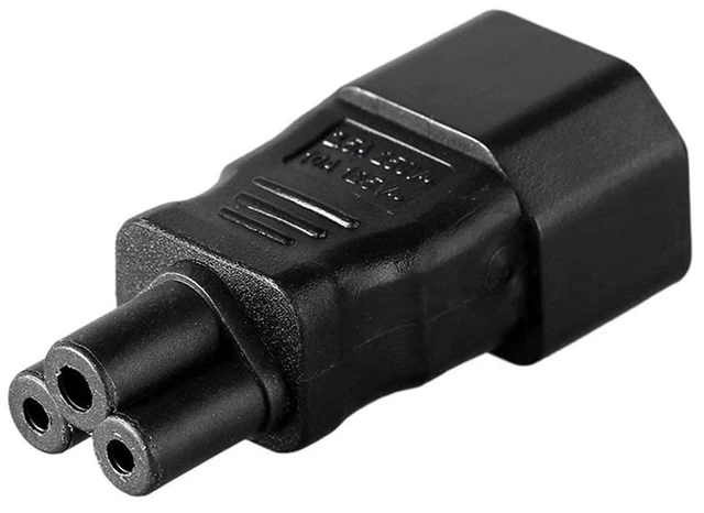 Alt view image 11 of 14 - IEC 320 Adapter 3 Poles Socket C14 to Cloverleaf Plug Micky C5 Straight Extension Power Adapter