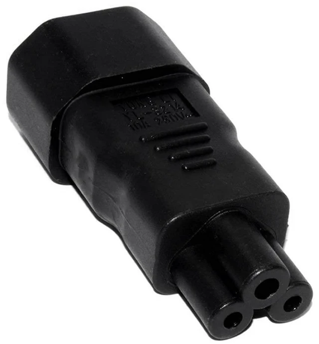 Alt view image 12 of 14 - IEC 320 Adapter 3 Poles Socket C14 to Cloverleaf Plug Micky C5 Straight Extension Power Adapter