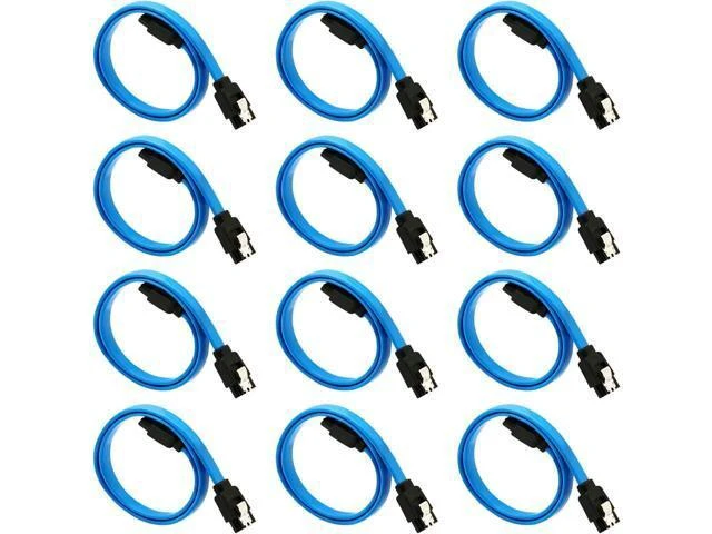 Alt view image 8 of 14 - 12-Pack SATA III Data CableSATA iii 6.0 Gbps Cable Straight Blue with Locking Latch 16 Inches SATA Cable Pack for HDDSSDCD and DVD Drives