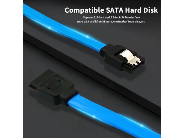 Alt view image 10 of 14 - 12-Pack SATA III Data CableSATA iii 6.0 Gbps Cable Straight Blue with Locking Latch 16 Inches SATA Cable Pack for HDDSSDCD and DVD Drives