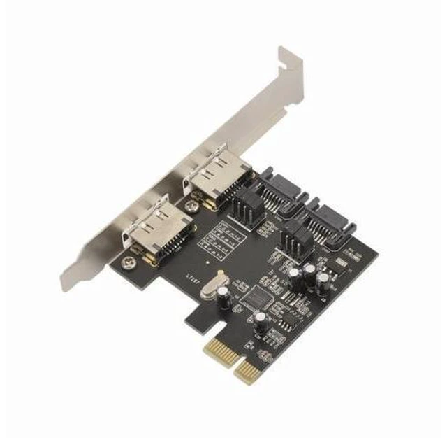 Alt view image 6 of 10 - New 2 Port eSATA e-SATA 3.0 and 2 Port SATA 3.0 Serial ATA to PCI-E PCI Express Card Adapter Converter 6.0Gbps ASM1061 Chipset