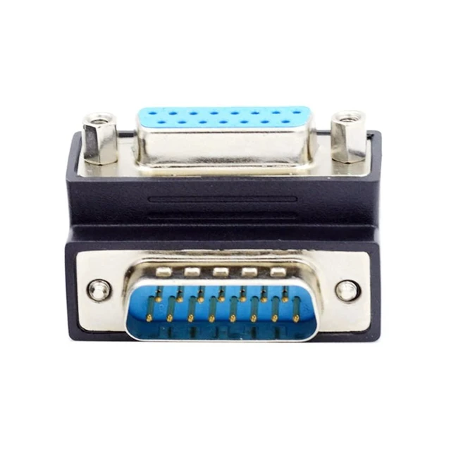 Alt view image 9 of 14 - xiwai Down 90 Degree Angled DSUB D-subminiature 15pin Male to Female Extension Adapter DB Connector