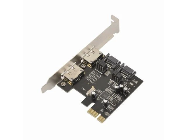 Alt view image 6 of 10 - New 2 Port eSATA e-SATA 3.0 and 2 Port SATA 3.0 Serial ATA to PCI-E PCI Express Card Adapter Converter 6.0Gbps ASM1061 Chipset