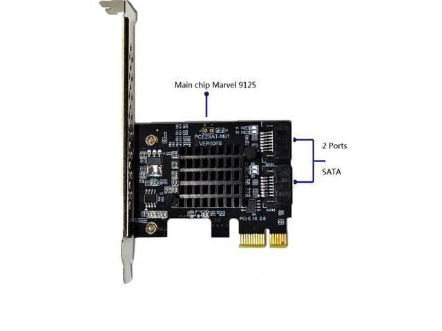Alt view image 2 of 2 - PCI-E PCI Express to SATA 3.0 Extension Card with Bracket 2-Port SATA III 6Gbps Expansion Adapter pci e sata3 pcie sata 3 card
