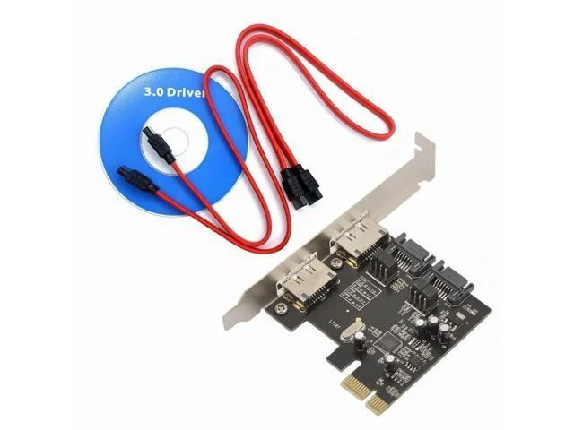Alt view image 10 of 10 - New 2 Port eSATA e-SATA 3.0 and 2 Port SATA 3.0 Serial ATA to PCI-E PCI Express Card Adapter Converter 6.0Gbps ASM1061 Chipset