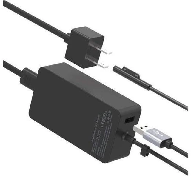 Alt view image 9 of 12 - 65W Surface Pro Laptop Charger for Surface Pro 10/9/8/7/6/5/4/3/X Windows Surface Laptop 6/5/4/3/2/1 Surface Book 3/2/1 Surface Go 3/2/1 Surface Charger Supports 44W 36W