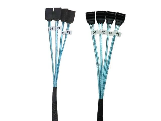Alt view image 9 of 12 - 4/6 pcs/set Sata To Sata Cable 6 Ports/Set Date Cable Sata 7 Pin To Sata 7 Pin Sas Cable 6Gbps HDD Splitter Cable For Server(4 to 4 straight) (1)