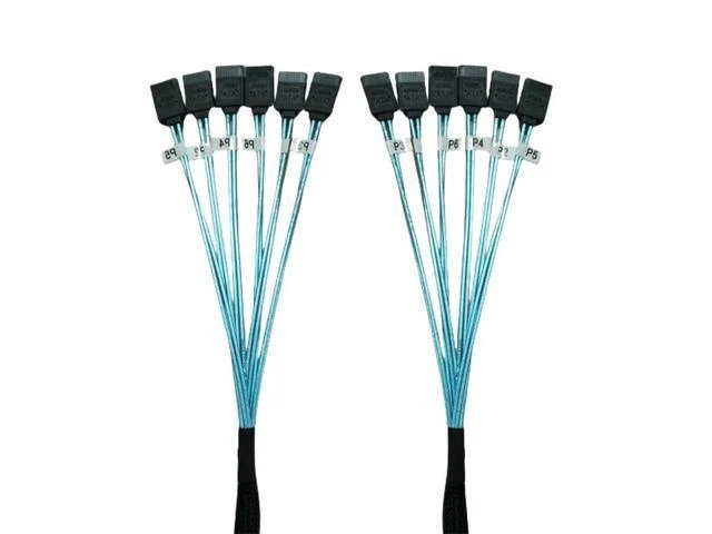 Alt view image 12 of 12 - 4/6 pcs/set Sata To Sata Cable 6 Ports/Set Date Cable Sata 7 Pin To Sata 7 Pin Sas Cable 6Gbps HDD Splitter Cable For Server(4 to 4 straight) (1)