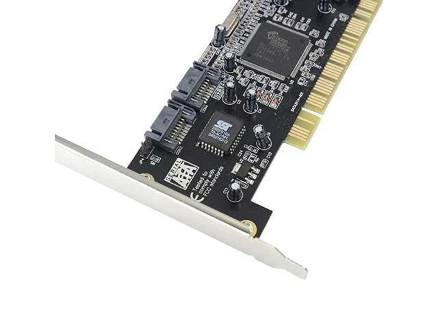 Alt view image 10 of 10 - 4 Ports PCI SATA Raid Controller Internal Expansion Card with 2 Sata Cables PCI to SATA Adapter Converter for Desktop PC Support HDD SSD