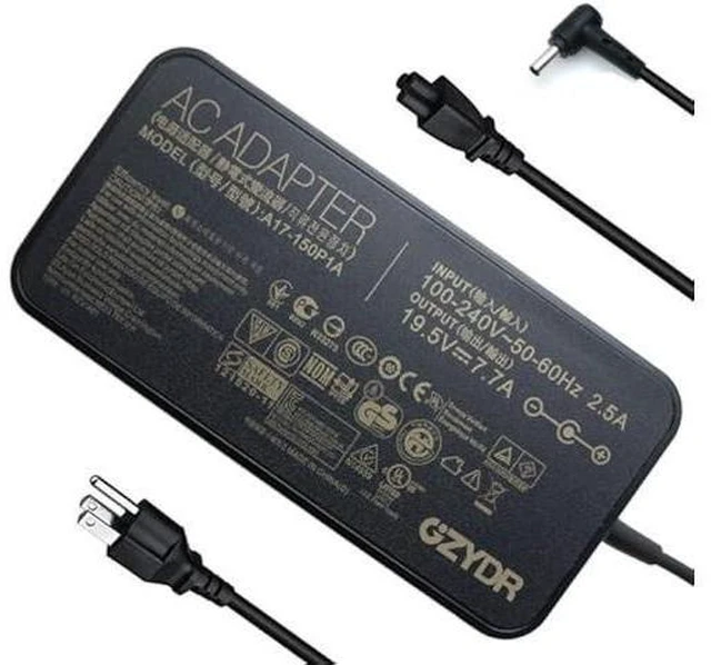 Alt view image 13 of 13 - 150W Laptop Adapter 19.5V 7.7A A17-150P1A AC Adapter for Asus Laptop Charger 5.5x2.5mm(not 4.5x3.0mm)