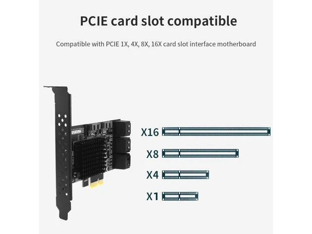 Alt view image 8 of 10 - PCI E Sata Card PCI-E 1X To 8 Ports SATA 3.0 Adapter PCI Express Expansion Card 1X PCIE SATA Controller 6GB Adapter For HDD SSD