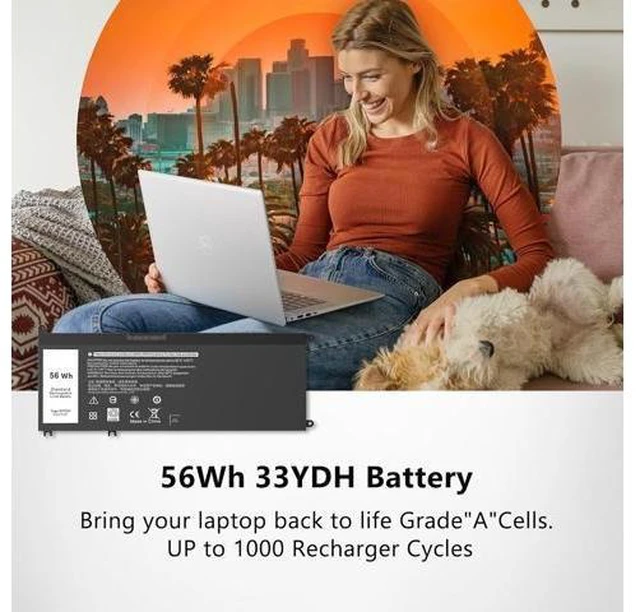 Alt view image 13 of 14 - 56WH 33YDH Laptop Battery Compatible with Dell Inspiron 17 7000 7773 7778 7779 G3 15 3579 15 7577 G5 5587 G7 7588 Latitude 13 3380 14 3490 15 3590 99NF2 PVHT1 P72F P30E 81PF3 081PF3 P30E001