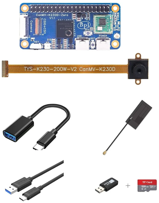 Alt view image 2 of 2 - Banana Pi BPI-CanMV-K230D-Zero Single Board Computers, Canaan K230D RISC-V, 128MB LPDDR4, Dual Kamera MIPI CSI, 40Pin GPIO, AIoT SBC, Motherboard (Basic kit)