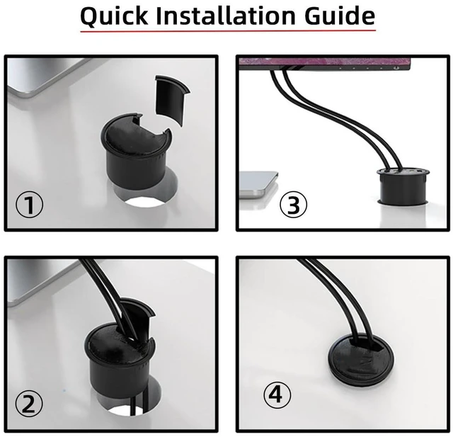 Alt view image 14 of 14 - 3.0 Hub Sound Card USB-C 2 Port USB 60mm Desk Grommet Splitter Dock Station Headphone Mic Audio Interface for Desktop PC Desk