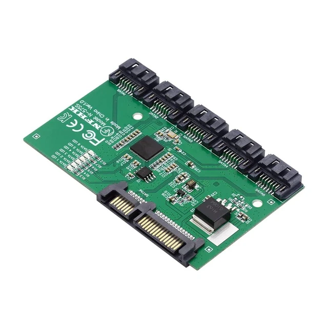 Alt view image 8 of 14 - 3.0 6Gbps 1 to 5 Splitter Ports HUB Adapter Converter PM Multiplier Port Selector JMB575