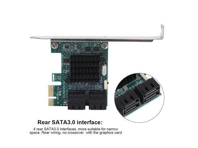 Alt view image 7 of 10 - Sata Card Pcie Sata Expansion Card Sata 3.0 Expansion Card 4 Port Pcie to Sata 3.0 Expansion Controller Card Adapter 6G