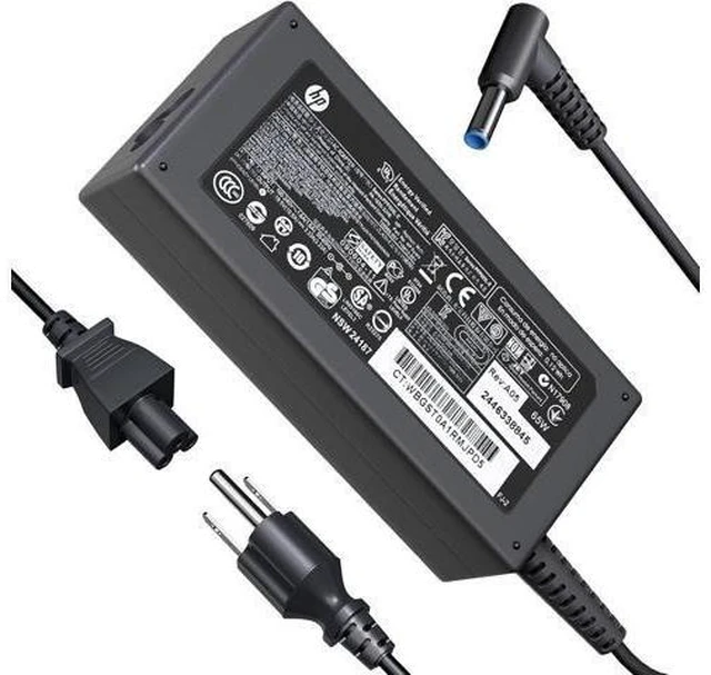 Alt view image 8 of 14 - 65W 45W AC Charger Fit for HP Probook 440 445 450 455 470 640 650 G10 G9 G8 G7 G6 G5 G4 G3 G2 Elitebook 845 840 for HP Pavilion x360 11 13 14 15 17 Envy X360 Blue Tip Laptop Adapter Power Cord (65W)