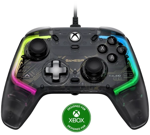 Alt view image 8 of 14 - Kaleid Wired Controller for Xbox Series X|S, Xbox One,Windows 10/11 & Steam, Plug and Play Gaming Gamepad, Transparent Video Game Controller with Hall Effect Joysticks/Hall Trigger