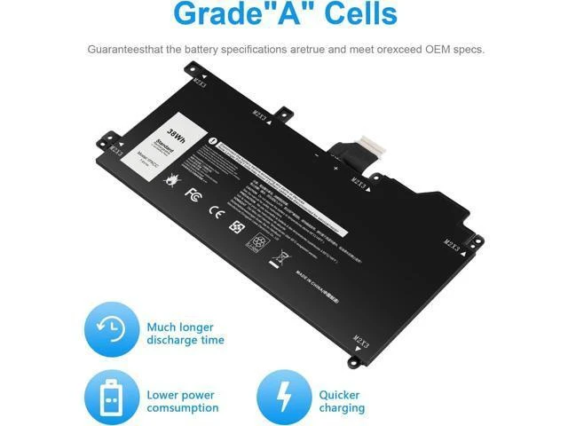 Alt view image 13 of 14 - Futurebatt 1FKCC Laptop Battery Compatible with Dell Latitude 7200 7210 2-in-1 Series T04J T04J001 T04J002 T5H6P 09NTKM 9NTKM 0D9J00 D9J00 0KWWW4 KWWW4