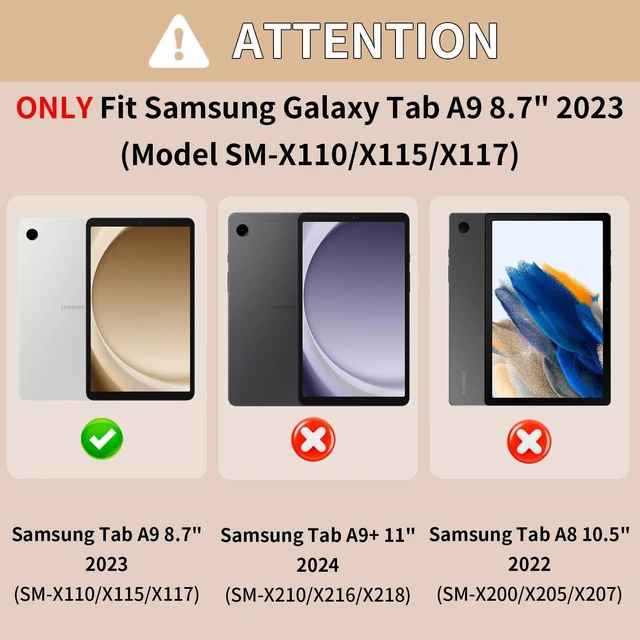 Alt view image 8 of 10 - Stweap Case for Samsung Galaxy Tab A9 Case 8.7 Inch 2023, with 360 Rotating Hand Strap & Shoulder Strap,Protective Case for Galaxy Tab A9 8.7" Tablet SM-X110/X115/X117 (Iceblue+White)
