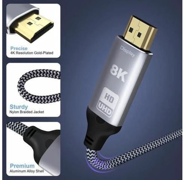 Alt view image 5 of 6 - USB4 USB-C Type-C Source to HDTV 2.0 Display 8K UHD 4K DP to HDTV Male Monitor Cable Connector 1.8m 6ft