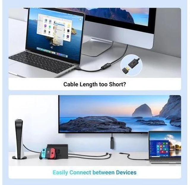 Alt view image 9 of 14 - HDMI Extension Cable 4K HDMI Extender 6FT Male to Female Adapter Cord Compatible with TV Stick PS5 PS4 Xbox Laptop PC Nintendo Switch Blu Ray Player Google Chromecast Wii U HDTV