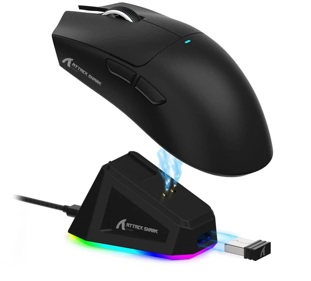 Alt view image 2 of 2 - X11 Wireless Gaming Mouse, PAW3311 Sensor, Lightweight, RGB Charging Dock, 22,000 DPI, Tri-Mode Conn