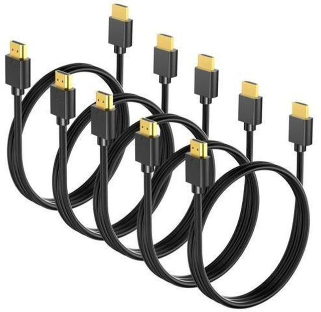 Alt view image 8 of 14 - HDMI Cable 6FT 5-Pack 4K HDMI to HDMI Cable 6FT Multi-pack Shielded HDMI 2.0 Cord 6 FT with 4K@60Hz 2K@165/144Hz HDCP 2.2 HDR ARC & CL3 Rated | for Laptop Monitor TV PS5 PS4 Xbox Soundbar