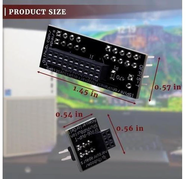 Alt view image 9 of 14 - Front Panel Header Adapter Compatible with Optiplex 7010 9010 7020 9020 Precision T1650 T1700 Motherboards DT and MT Mid Tower Desktops Audio Video Connectors Adapters Accessories