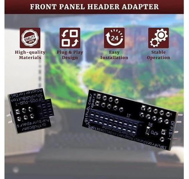 Alt view image 11 of 14 - Front Panel Header Adapter Compatible with Optiplex 7010 9010 7020 9020 Precision T1650 T1700 Motherboards DT and MT Mid Tower Desktops Audio Video Connectors Adapters Accessories