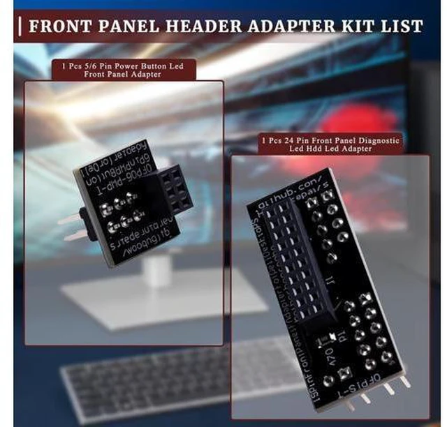 Alt view image 13 of 14 - Front Panel Header Adapter Compatible with Optiplex 7010 9010 7020 9020 Precision T1650 T1700 Motherboards DT and MT Mid Tower Desktops Audio Video Connectors Adapters Accessories