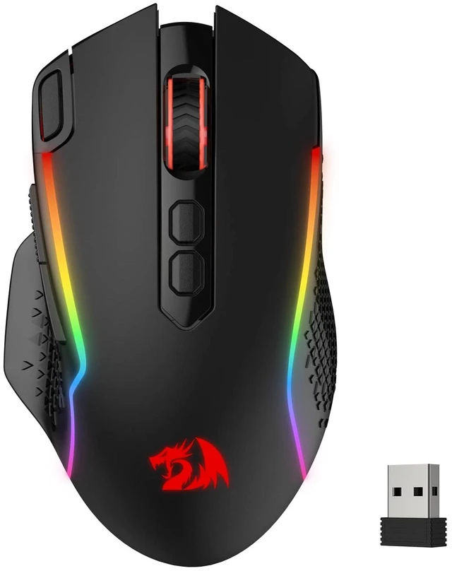 Alt view image 8 of 14 - M810 Pro Wireless Gaming Mouse, 10000 DPI Wired/Wireless Gamer Mouse w/Rapid Fire Key, 8 Macro Buttons, 45-Hour Reliable Power Capacity and RGB Backlit for PC/Mac/Laptop