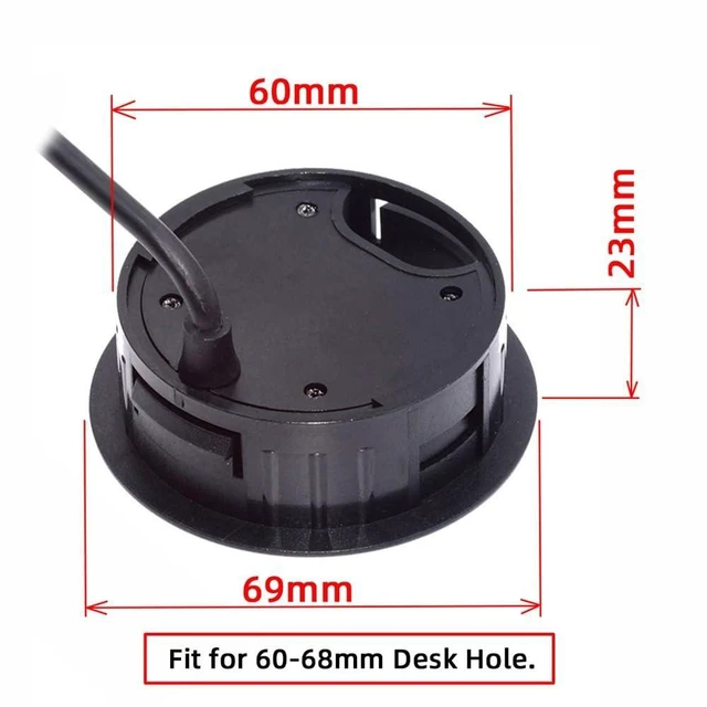 Alt view image 10 of 14 - USB 3.0 Hub Splitter, Sound Card USB-C 2 Port USB Multiport Expander High Speed Type C Data Port 60mm Desk Grommet Dock Station Headphone Mic Audio Interface for PC Desk Desktop