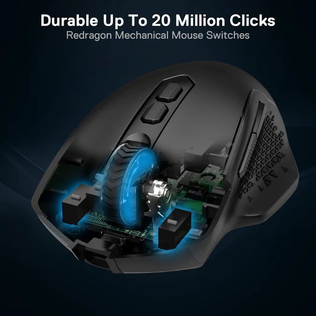 Alt view image 13 of 14 - M810 Pro Wireless Gaming Mouse, 10000 DPI Wired/Wireless Gamer Mouse w/Rapid Fire Key, 8 Macro Buttons, 45-Hour Reliable Power Capacity and RGB Backlit for PC/Mac/Laptop