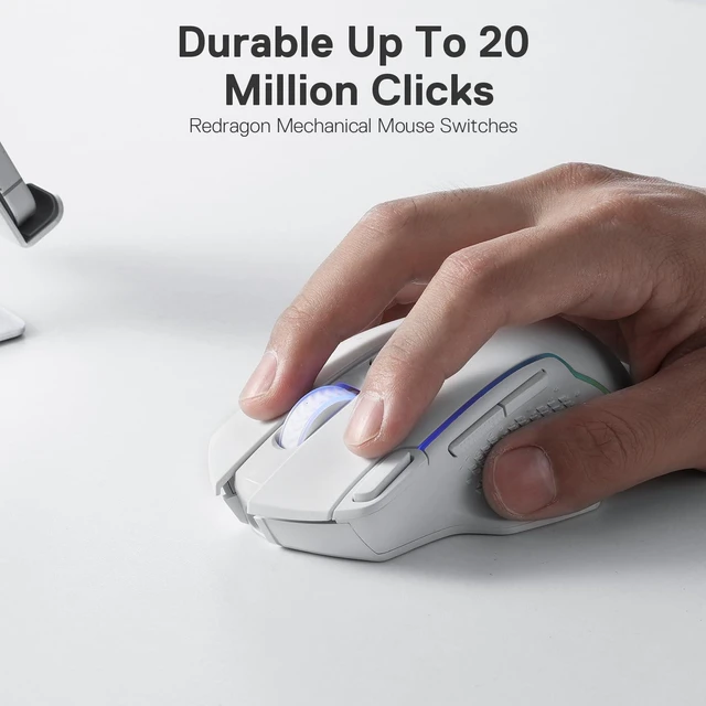 Alt view image 12 of 14 - M810 Pro Wireless Gaming Mouse, 10000 DPI Wired/Wireless Mouse w/Rapid Fire Key, 8 Macro Buttons, 45-Hour Power Capacity and RGB Backlit for PC/Mac/Laptop