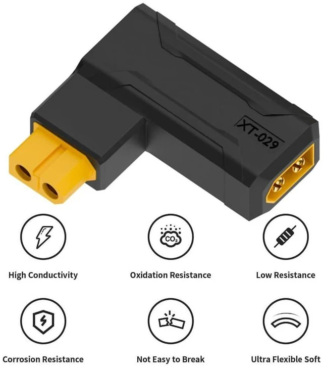 Alt view image 13 of 14 - xiwai XT60 Power Connector Male SC100 Protocol to XT60 Female Plug Fast Charging Angled Horizontal Adapter for RC Lipo Battery Quadcopter Multicopter Aeromodelling