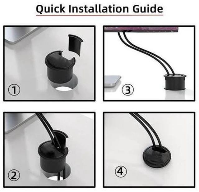Alt view image 12 of 14 - ChenYang USB 3.0 Flush Mount Desktop HUB,2 USB 3.0 Port/1 USB C Port HUB Grommet Hole 2.36"(60mm) with 3.5mm Audio Port