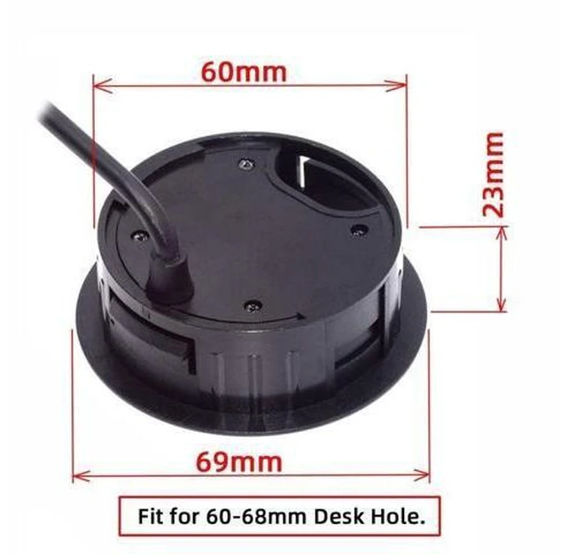 Alt view image 14 of 14 - ChenYang USB 3.0 Flush Mount Desktop HUB,2 USB 3.0 Port/1 USB C Port HUB Grommet Hole 2.36"(60mm) with 3.5mm Audio Port