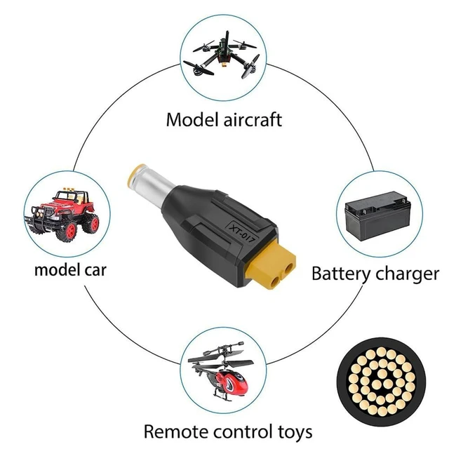 Alt view image 14 of 14 - xiwai XT60 Power Connector Female SC100 Protocol to DC 7.9x5.4mm Male Plug Fast Charging Adapter for RC Lipo Battery Quadcopter Multicopter Aeromodelling