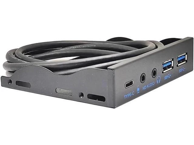 Alt view image 8 of 10 - 3.5 Inch USB Front Panel Hub of 10Gbps USB-C USB 3.2 Gen 2 ,2x USB 3.0 Ports and HD Audio Mic of Multi USB Slots , Motherboard USB 20-Pin & USB 3.2 Key-A Headers Required, Fits 3.5" PC Computer Case