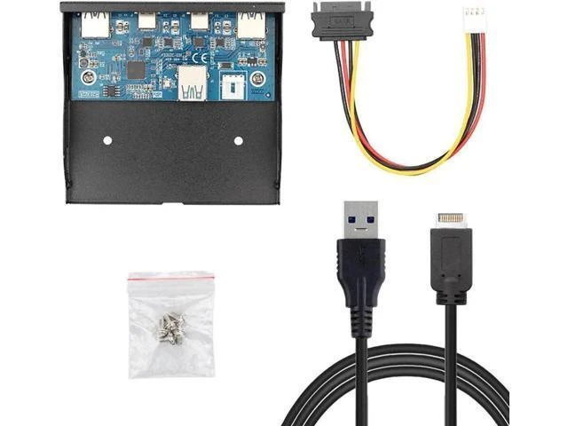 Alt view image 6 of 6 - USB-C & USB 3.0 HUB 4 Ports Front Panel Motherboard Cable to USB 3.1 Front Panel Header for 3.5" Floppy Bay